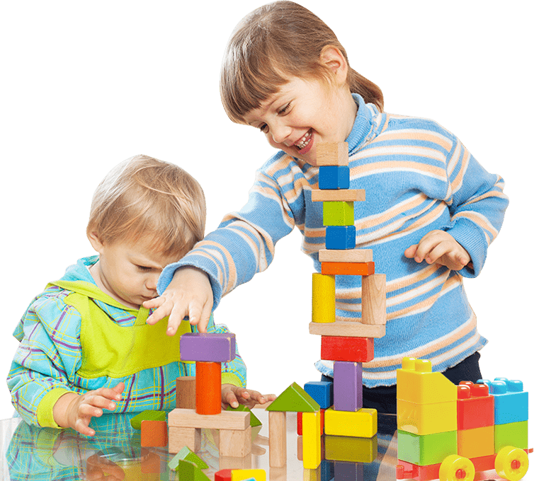 Children playing with blocks